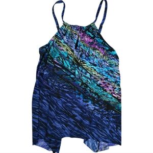 Miraclesuit Blue and Purple Swim Top Size  8